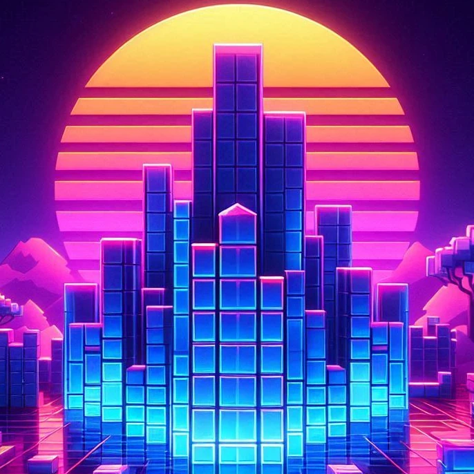 Neon Tetromino - dusk